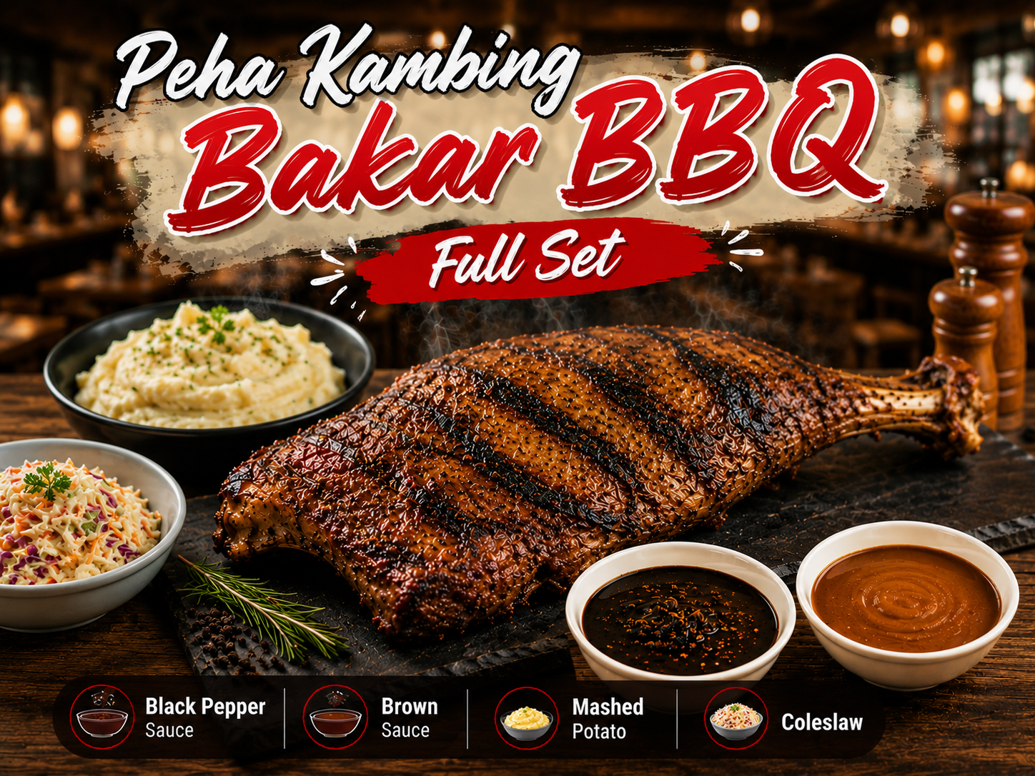 Peha Kambing Bakar Full Set